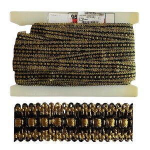 BRIMAR Vintage Gimp Trim 27 Continuous Yards Gold Black Germany